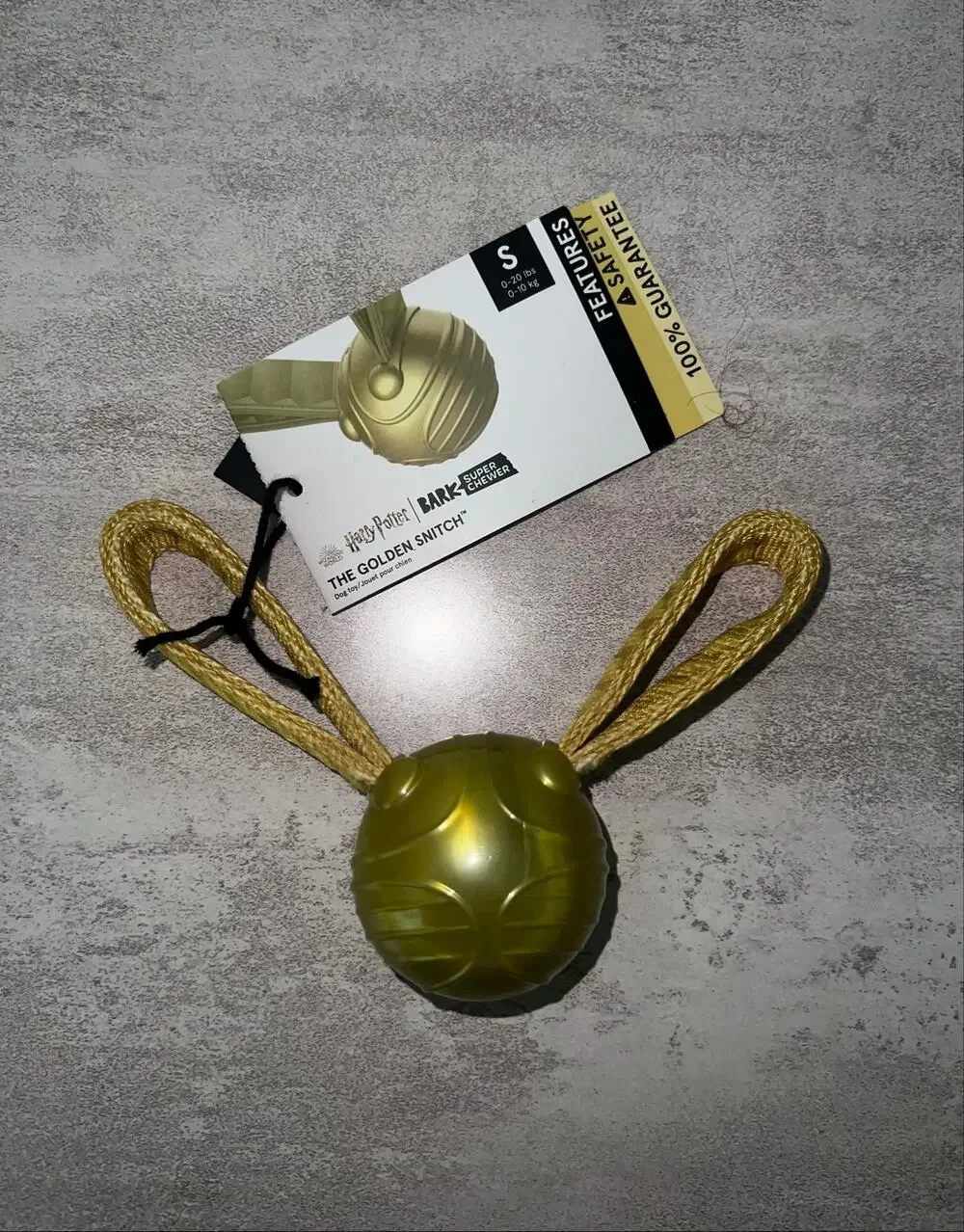 Bark Box Small Golden Snitch Dog Toy Super Chewer Play Only Harry Potter NEW